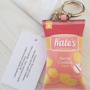 kate spade Pink and Yellow Kettle Cooked Chip Bag Keychain